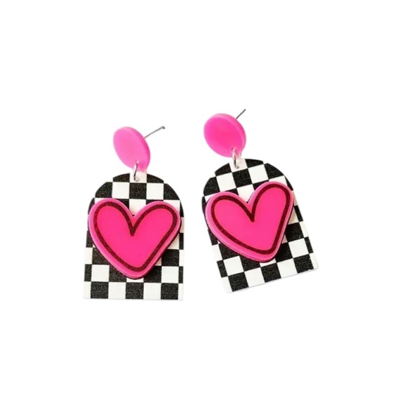 Whimsy_and_Rose Jewelry - Pink Heart Valentine Earrings